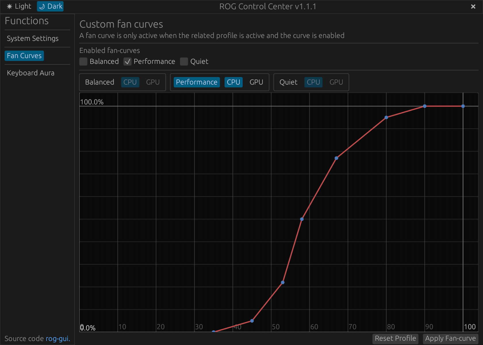 GUI Fan Curve