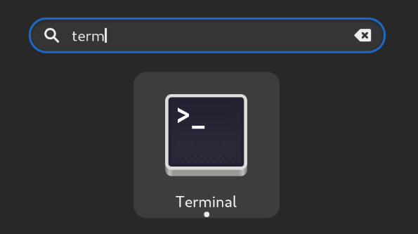 Terminal in search bar